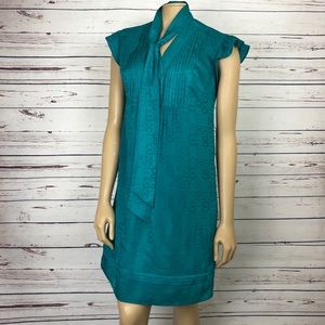 Donna Morgan Dress Smock Shirt Scarf Retro 70’s